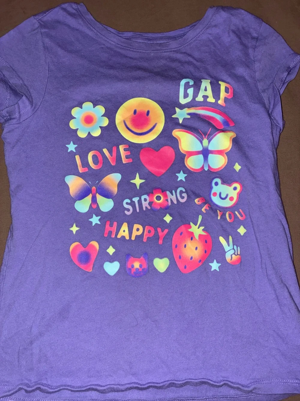 GAP Purple Short-Sleeve Tee with Neon Icons